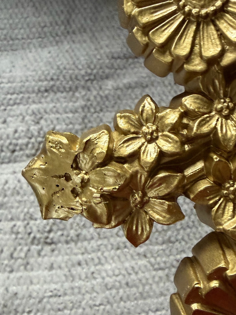 Vintage 1975 Syroco Flower Baskets Bouquets Gold Tone Wall Decor Set of 2 - Picture 10 of 10